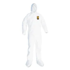 A20 Breathable Particle Protection Coveralls, Elastic Back, Hood And Boots, Large, White, 24/carton