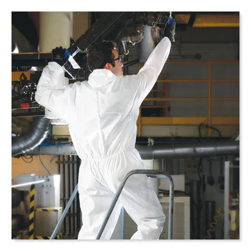 A20 Breathable Particle Protection Coveralls, Elastic Back, Hood And Boots, Large, White, 24/carton