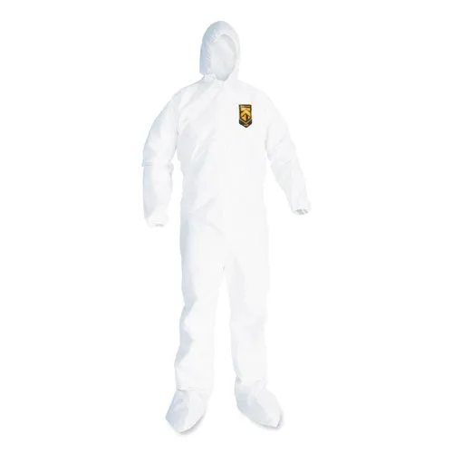 A20 Breathable Particle Protection Coveralls, Elastic Back, Hood And Boots, Large, White, 24/carton