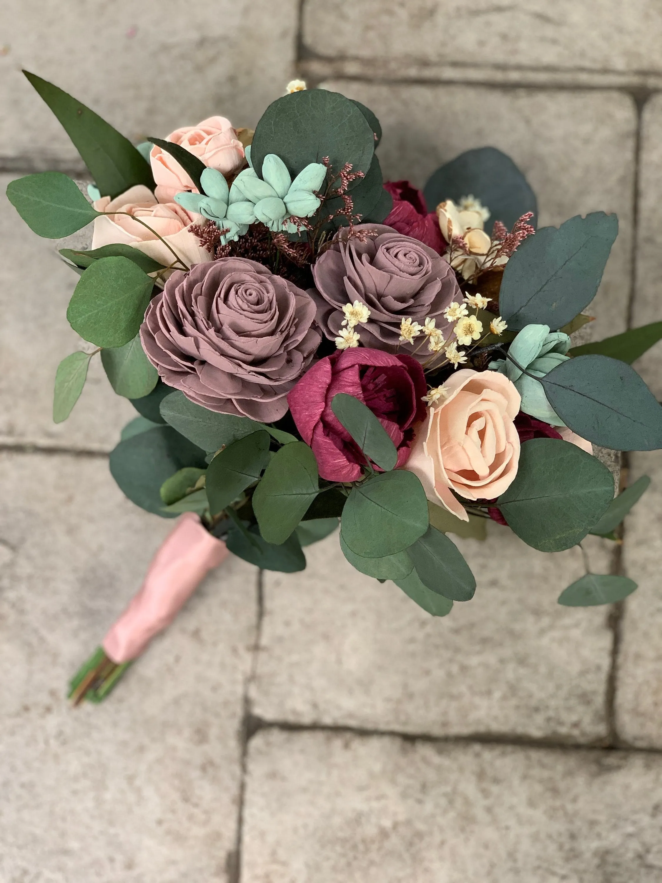 Burgundy Wine, Mauve, Blush with Eucalyptus Bouquet