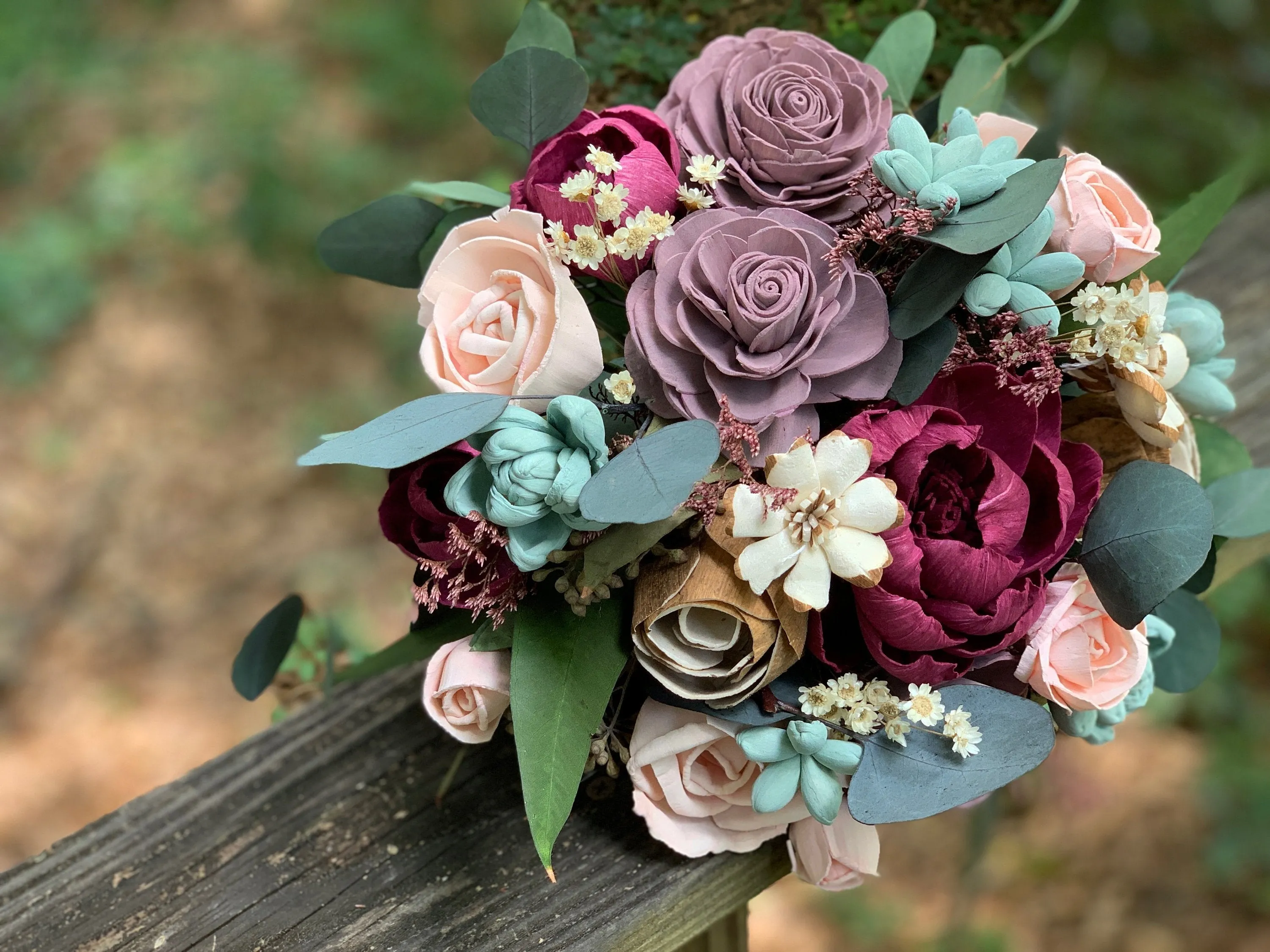 Burgundy Wine, Mauve, Blush with Eucalyptus Bouquet
