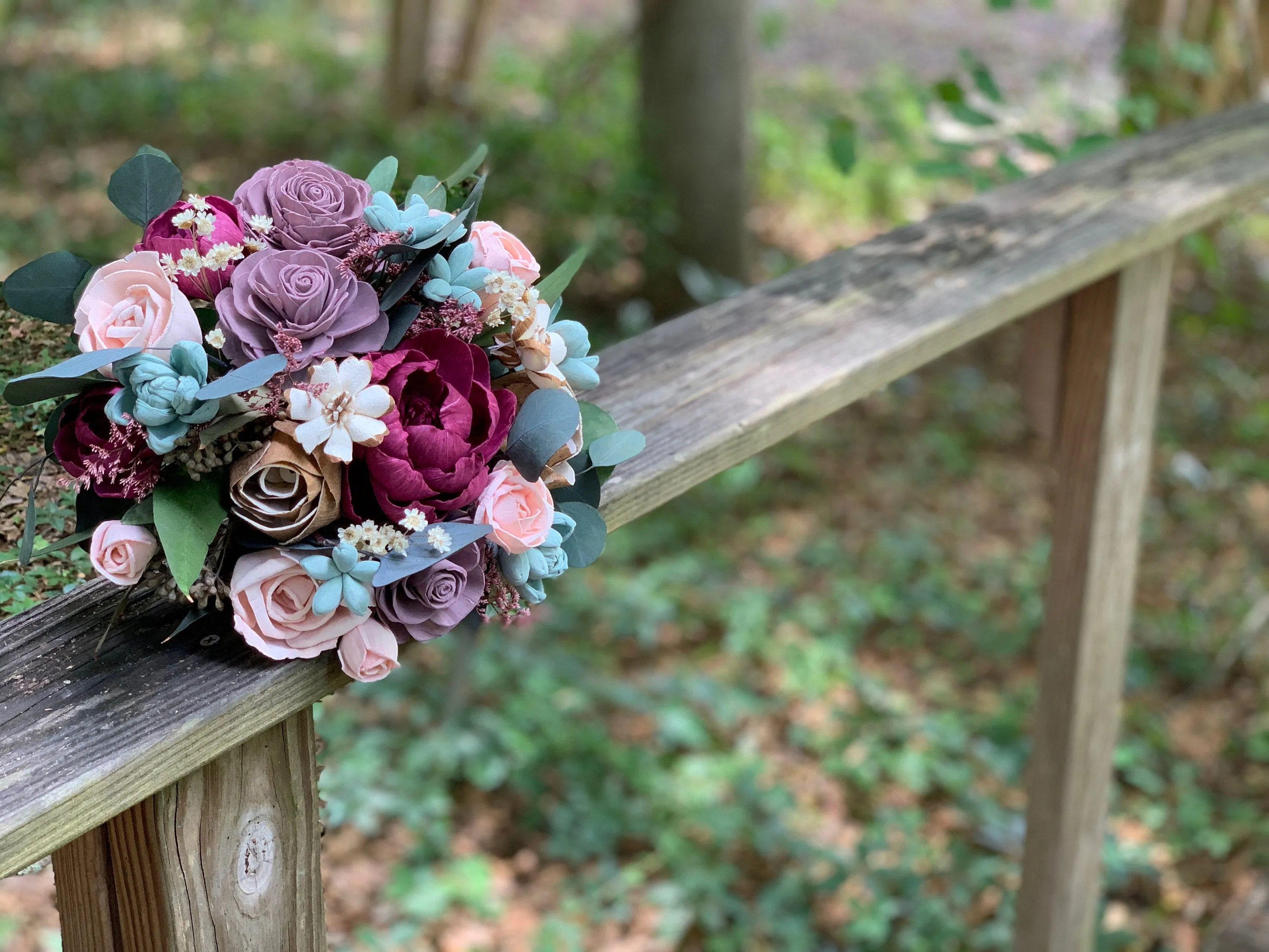 Burgundy Wine, Mauve, Blush with Eucalyptus Bouquet