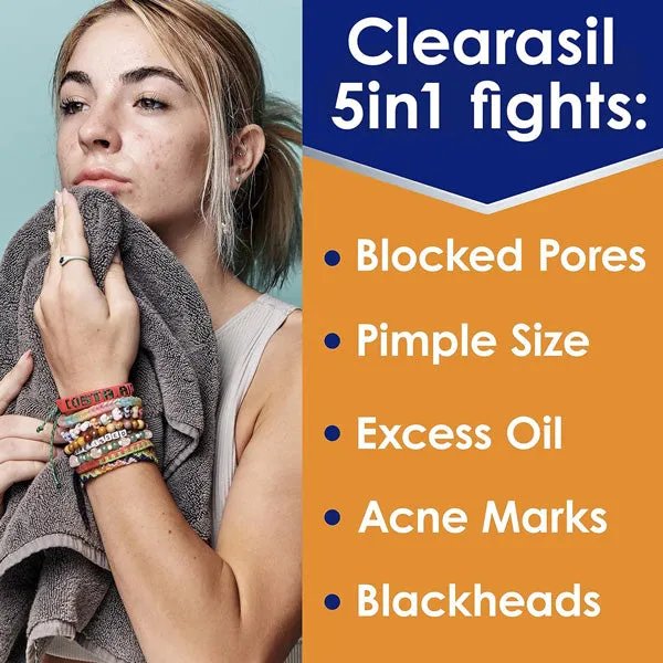 Clearasil Stubborn Acne Control 5-in-1 Exfoliating Face Wash
