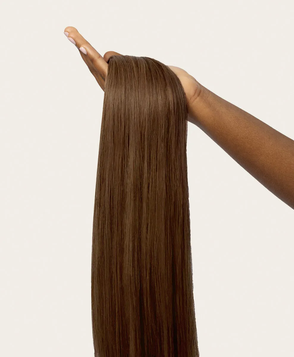 Light Brown, 12" Seamless Clip-In Hair Extensions, #6 | 140g