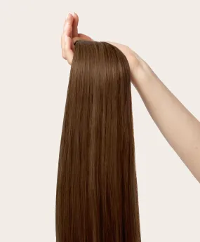 Light Brown, 12" Seamless Clip-In Hair Extensions, #6 | 140g
