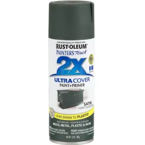 Rust-Oleum Painter's Touch 2X Ultra Cover Satin Hunt Club Green Paint Primer Spray Paint 12 oz