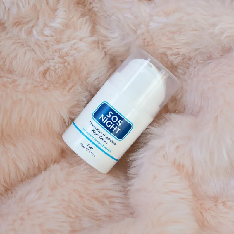SOS Night Cream Moisturiser 50ml | Nourishing & Hydrating Night Cream for All Skin Types | Anti-Aging, Revitalizing Formula with Vitamin E & Hyaluronic Acid