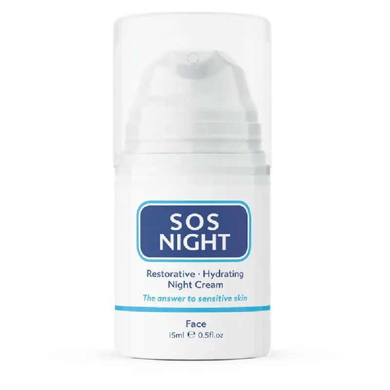 SOS Night Cream Moisturiser 50ml | Nourishing & Hydrating Night Cream for All Skin Types | Anti-Aging, Revitalizing Formula with Vitamin E & Hyaluronic Acid